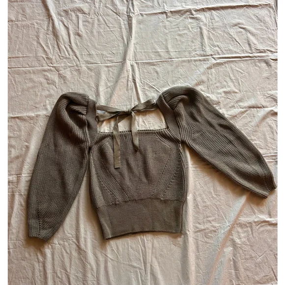 Anna October Rachel Sweater – Grey – Puffed Sleeve – Wool Blend – Size M - Picture 6 of 13